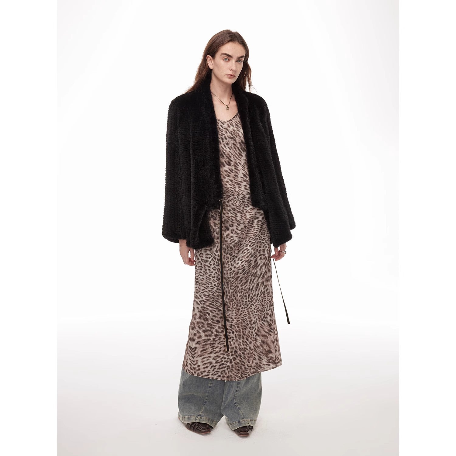Handcrafted Double-sided Knitted Loose Mink Fur Coat