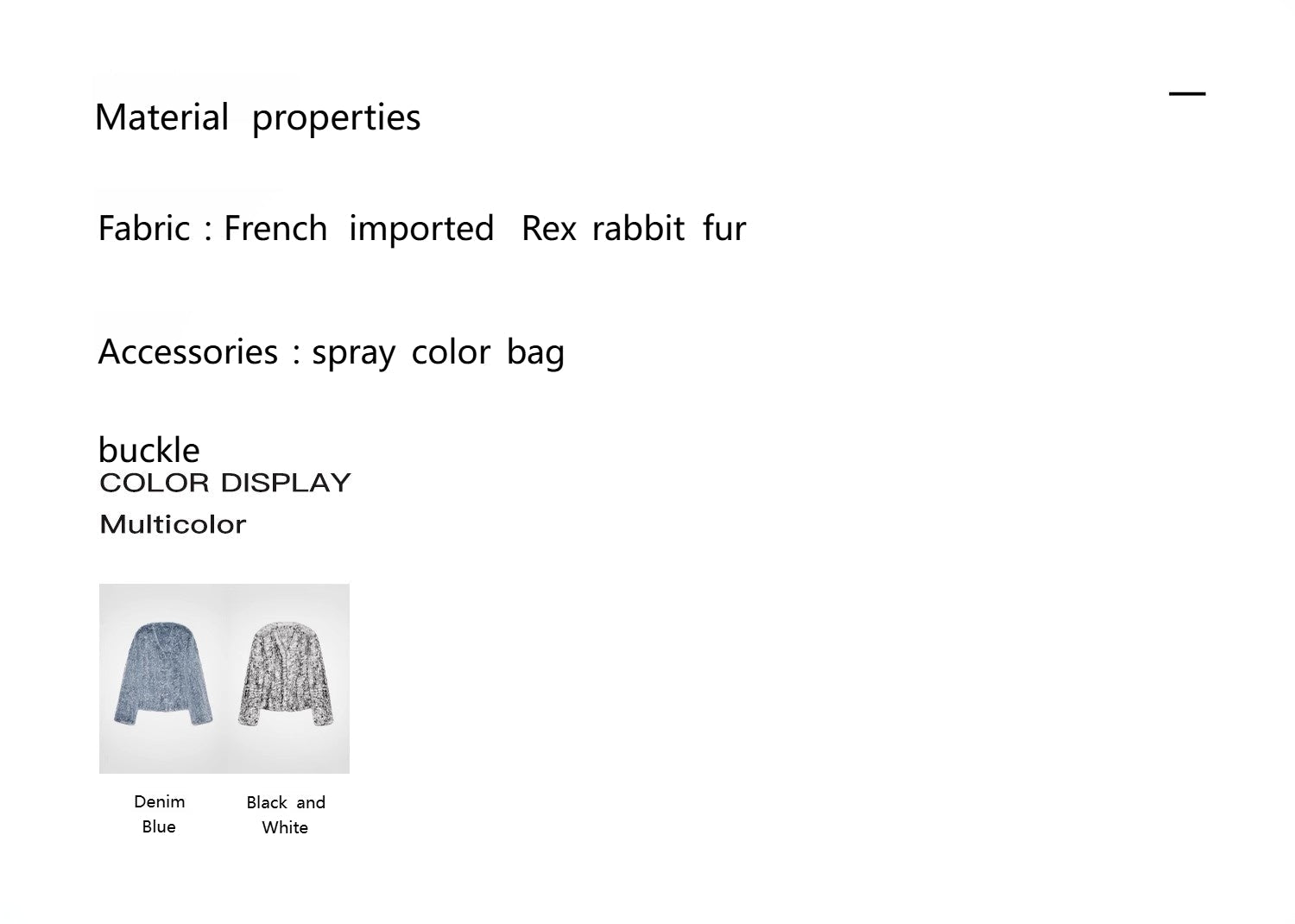 "Masked Denim" Rex rabbit fur Jacket