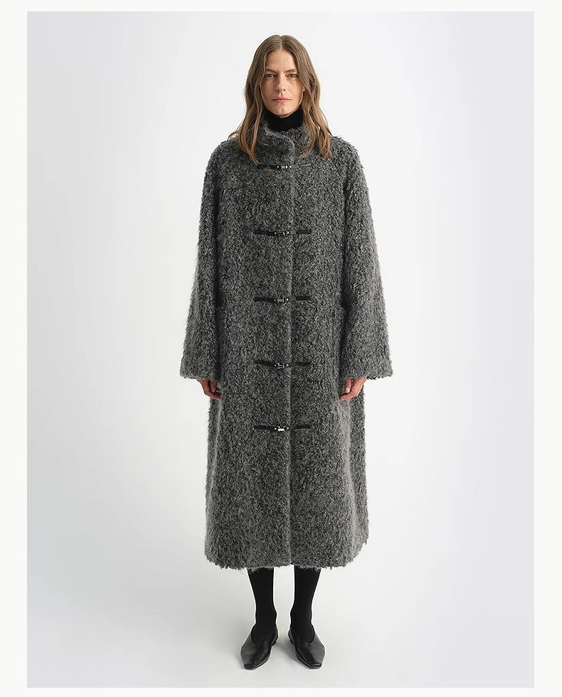 "Parisian Affair"Circle Long Fur Toggle Coat