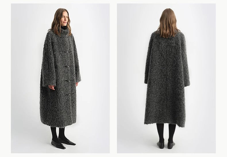 "Parisian Affair"Circle Long Fur Toggle Coat