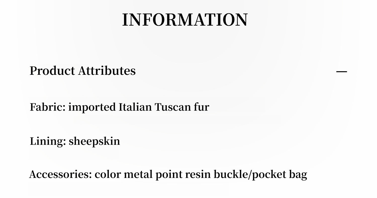"Dream Walk" long lapel Tuscan wool sheepskin short fur Jacket