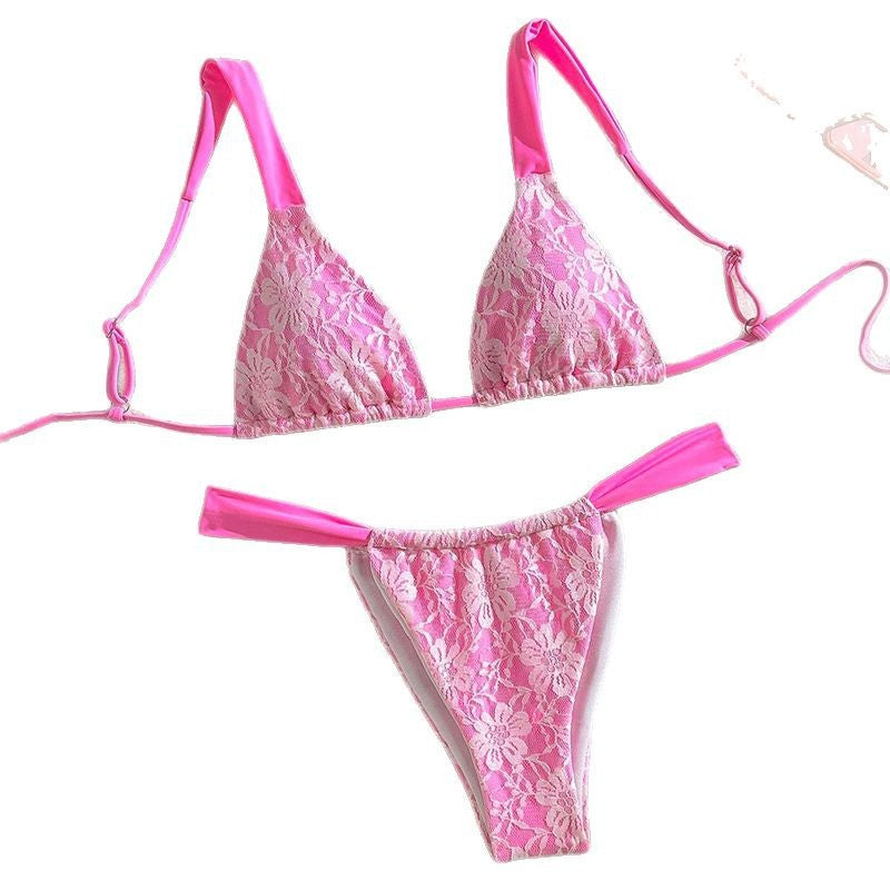 Silhouette  Print Tie-up Sexy Bikini Swimwear