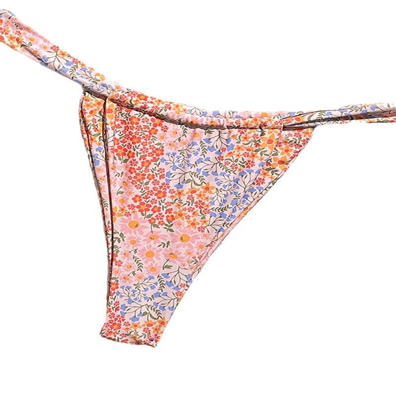 Printed Bikini Set with Tie-Up Detail, Two-Piece Swimsuit for Women