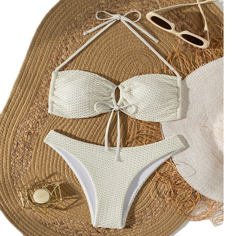 Tied Bikini Swimwear for Women, Three-Piece Bathing Suit Beach and Hot Spring Swimwear