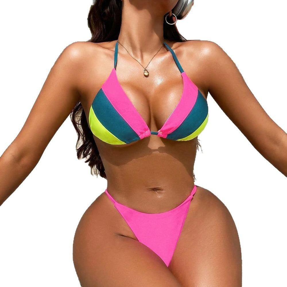 Swimsuit Split Women's Seaside Color Match Lace