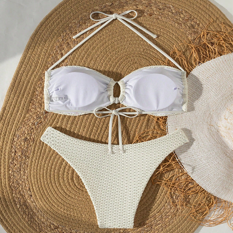 Tied Bikini Swimwear for Women, Three-Piece Bathing Suit Beach and Hot Spring Swimwear