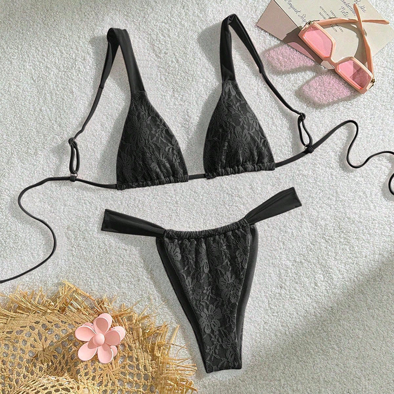 Silhouette  Print Tie-up Sexy Bikini Swimwear