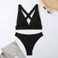 Split triangle bikini with multiple colors