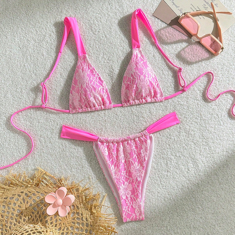 Silhouette  Print Tie-up Sexy Bikini Swimwear