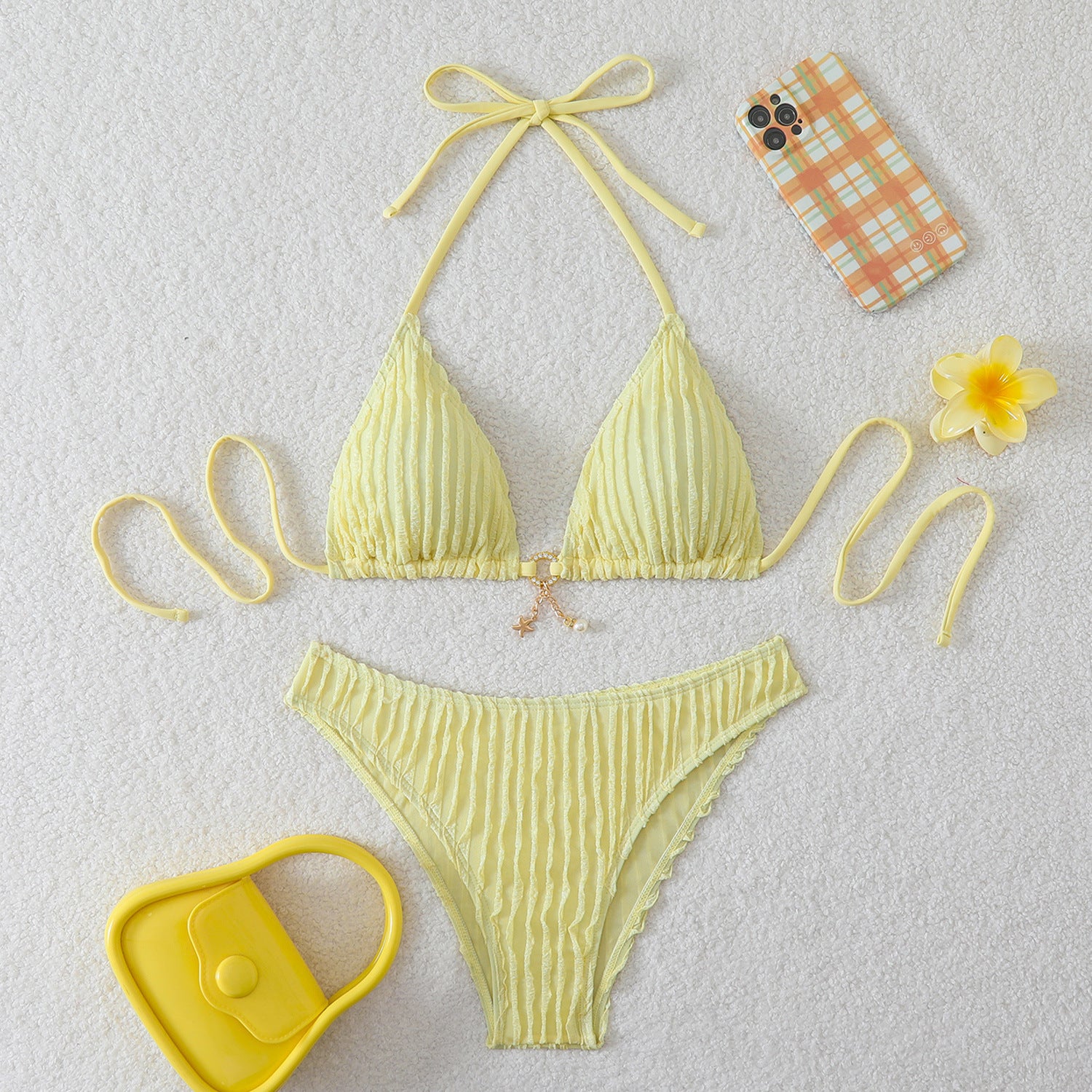 Drawstring Strap Swimsuit Women's Bikini