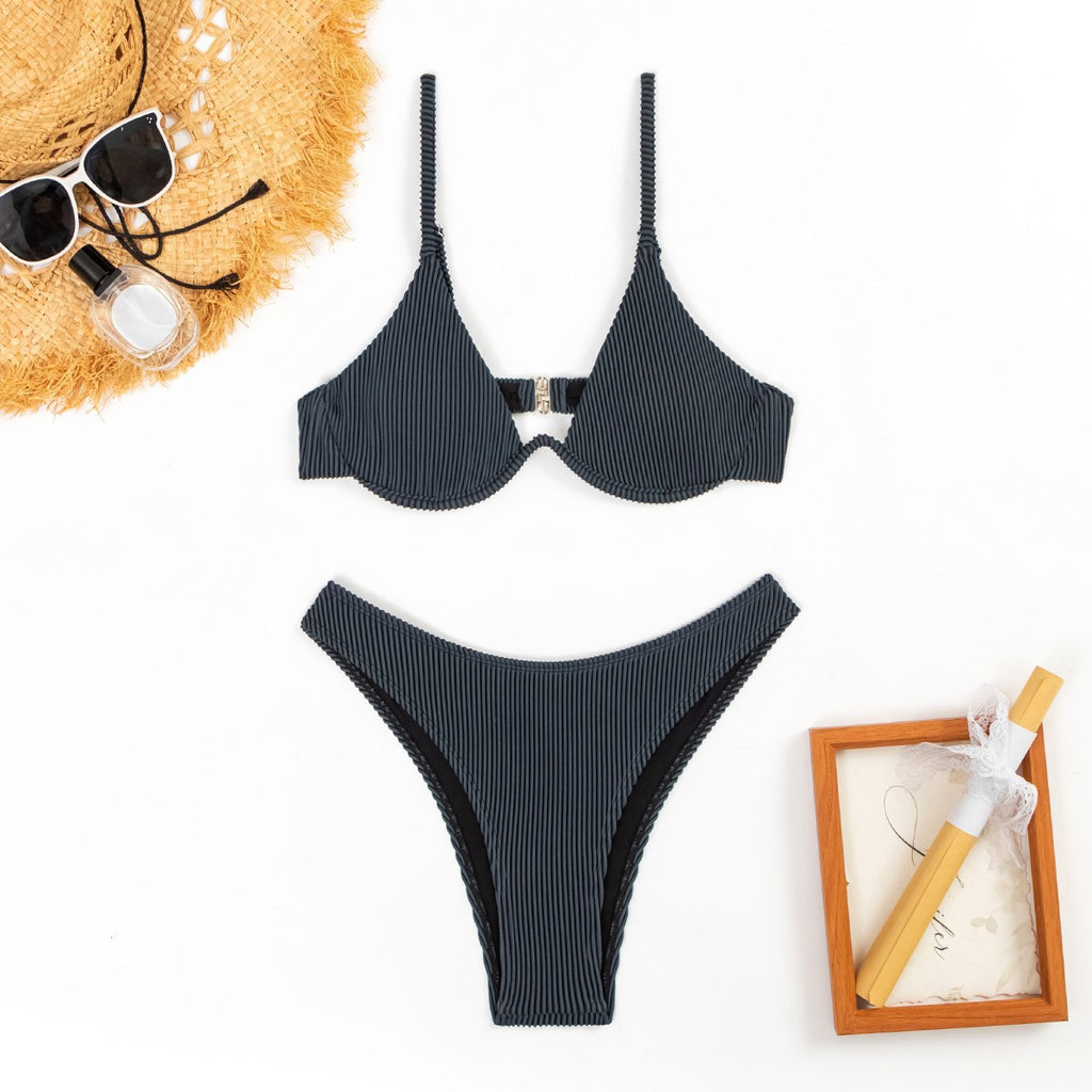 Solid color steel bikini