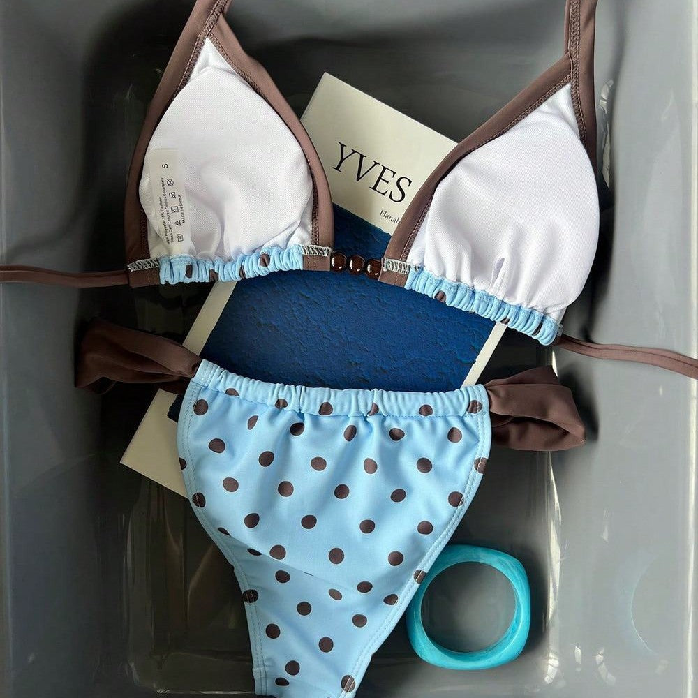 Swimsuit Split Women's Seaside Retro Wave Point