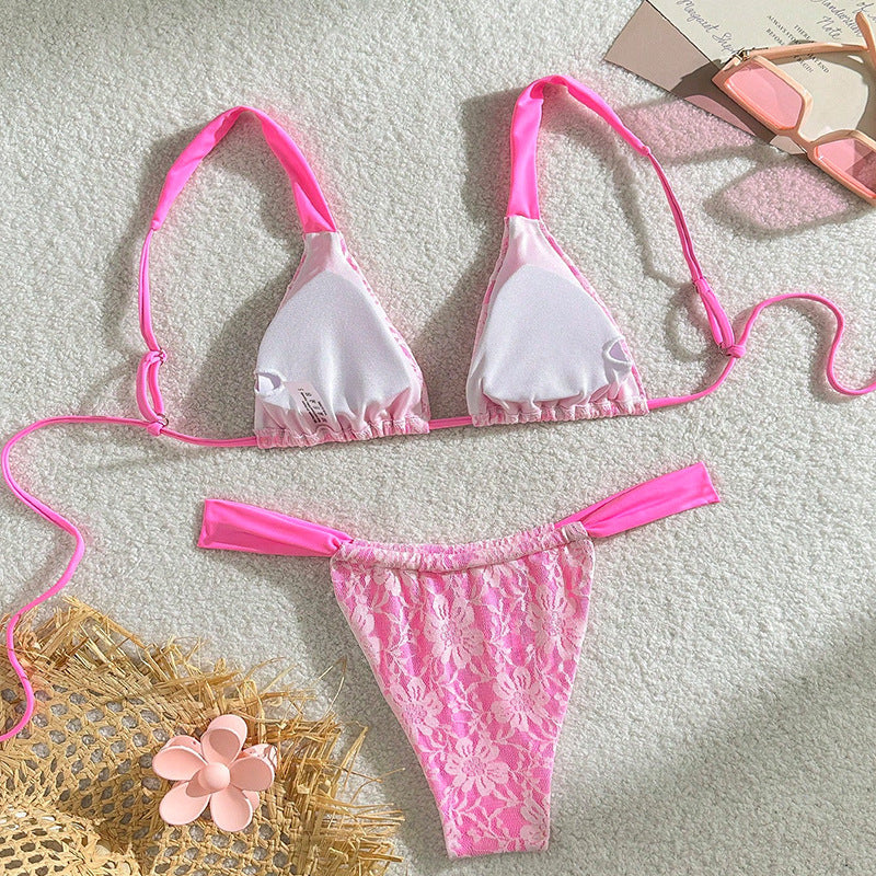 Silhouette  Print Tie-up Sexy Bikini Swimwear