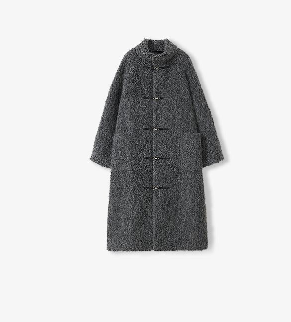 "Parisian Affair"Circle Long Fur Toggle Coat.