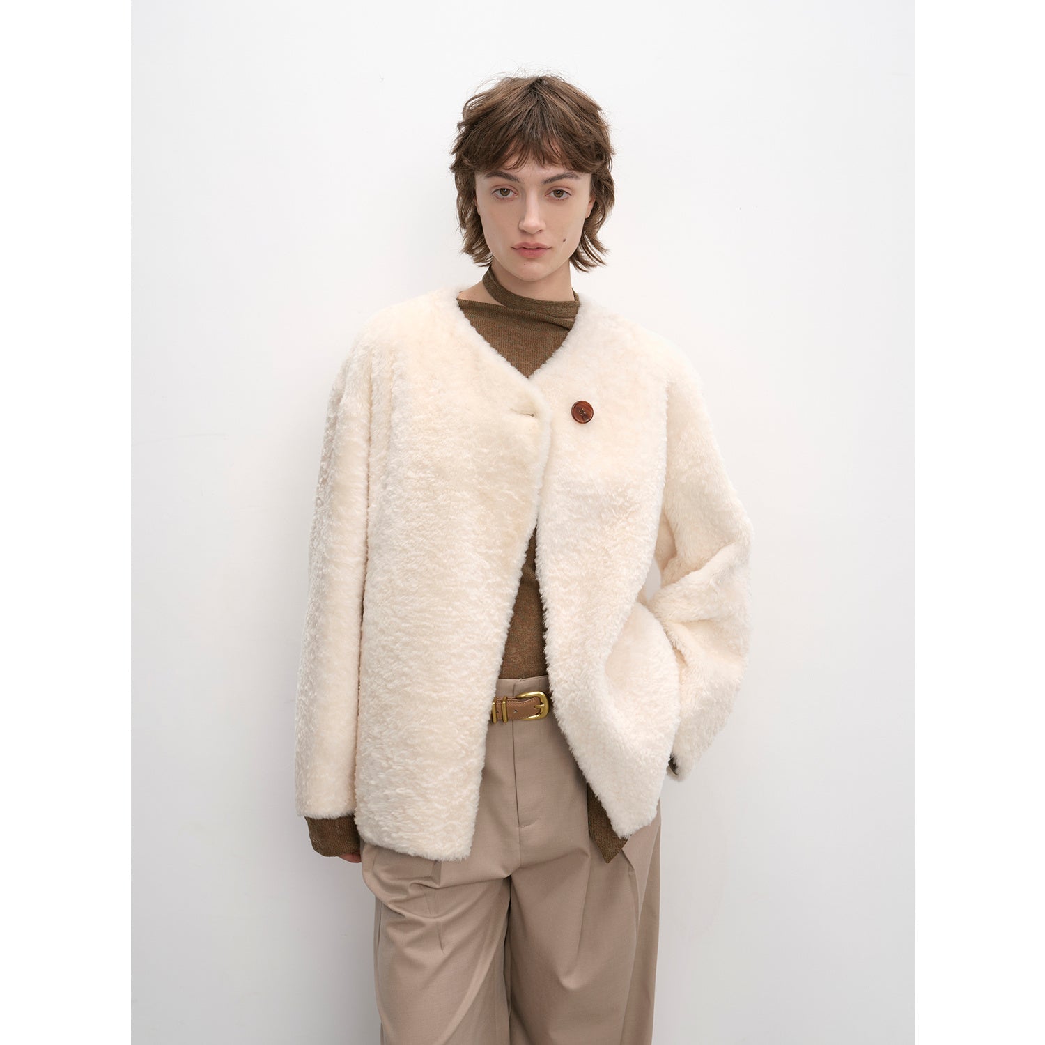 "Urban Home" Imported Merino Wool Fur Sheepskin Jacket