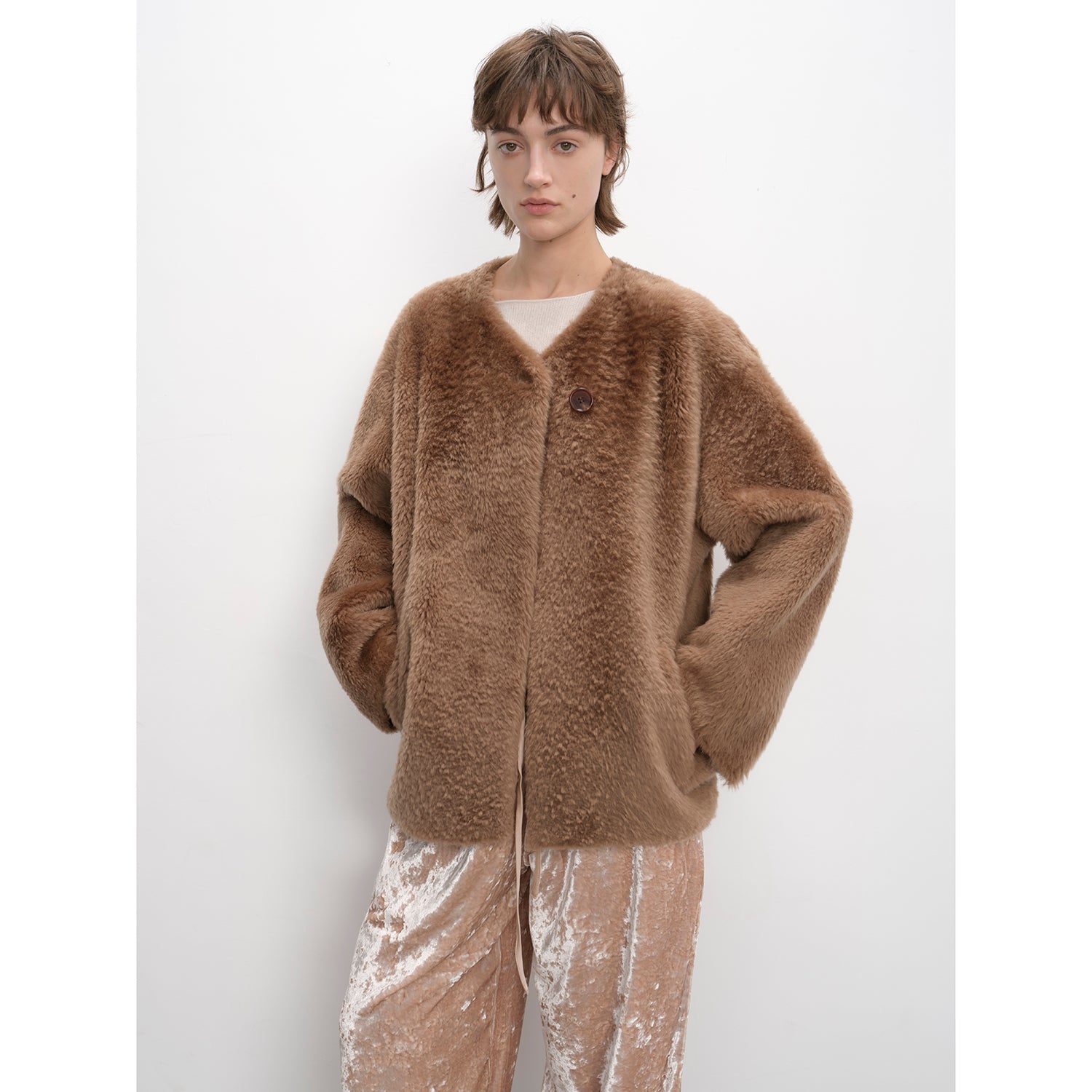 "Urban Home" Imported Merino Wool Fur Sheepskin Jacket