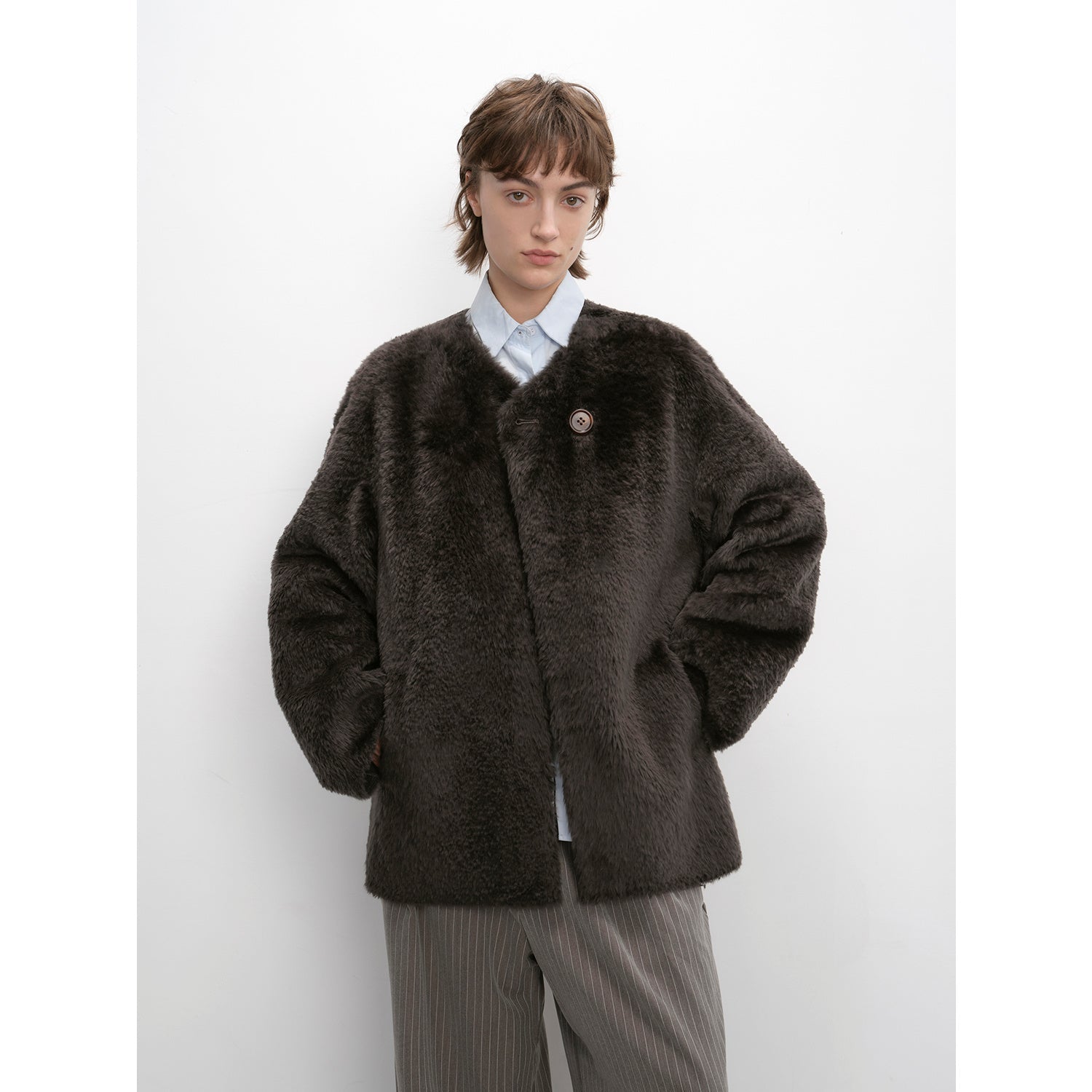 "Urban Home" Imported Merino Wool Fur Sheepskin Jacket